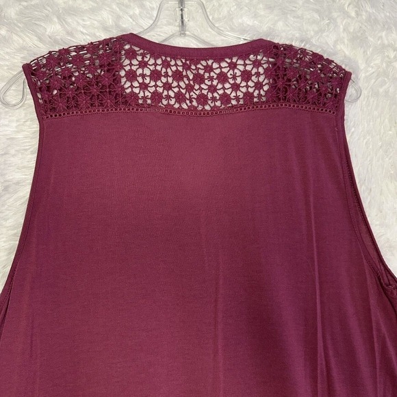 LOFT Top Women Large Crochet Accents V-Neck Peplum Relaxed Casual Boho - Picture 8 of 11